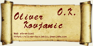 Oliver Kovjanić vizit kartica